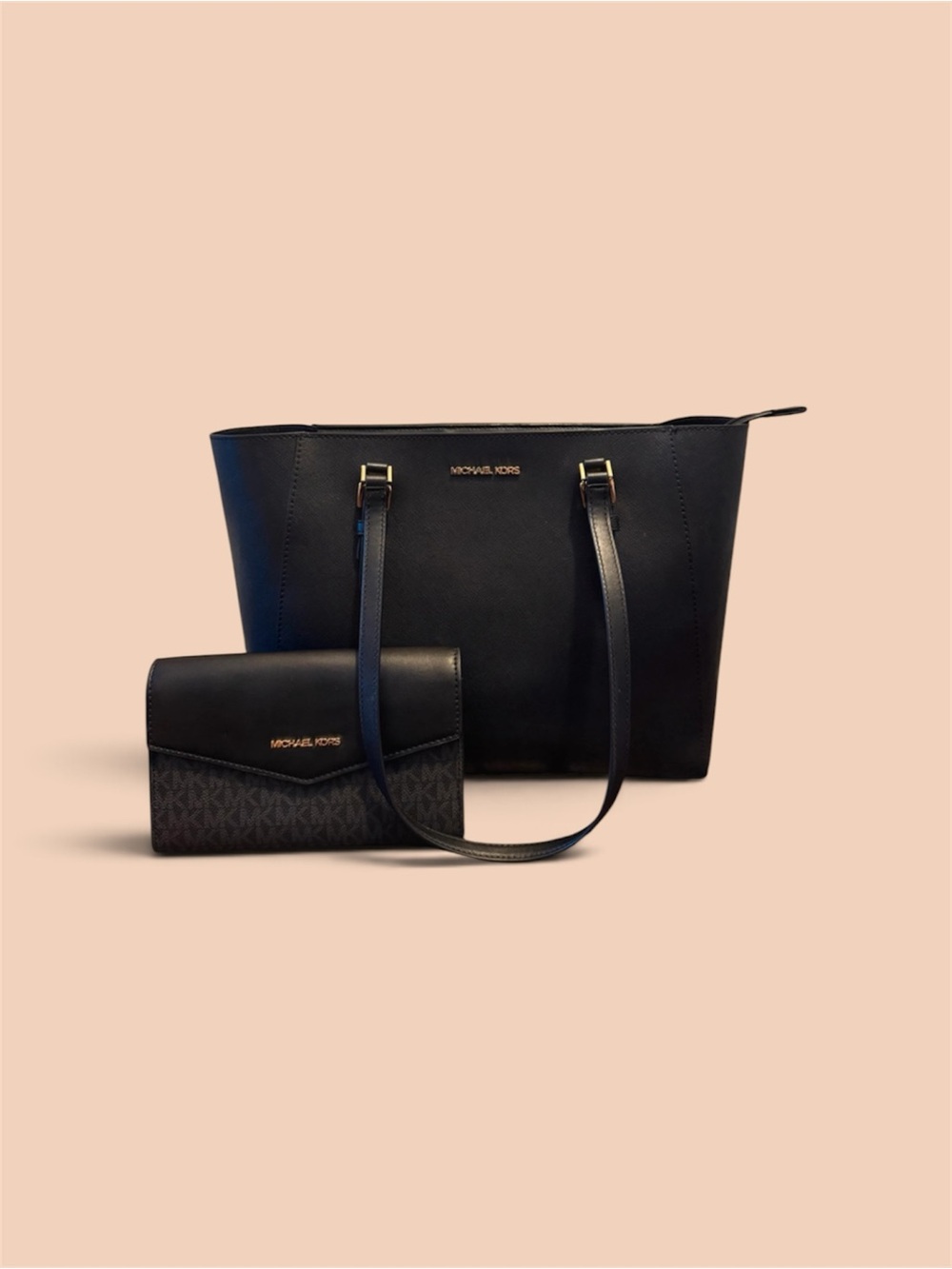 NWOT Michael Kors Charlotte Saffiano Leather 3-in-1 Tote Bundle Set – Black